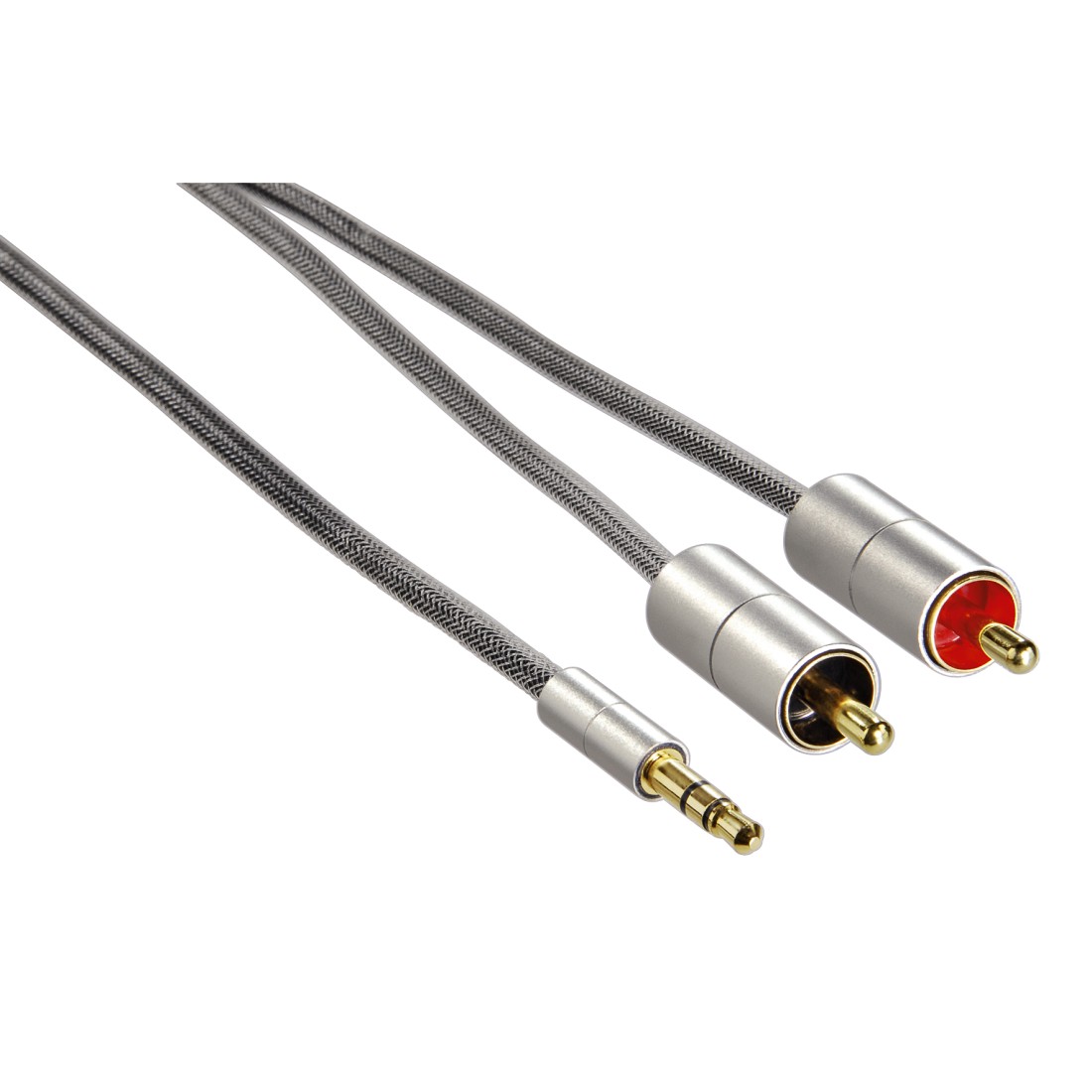 Aluline" Audiokabel, 3.5mm jack plug, Stereo - 2 x RCA plug, 2 cinch, 2 m |  Hama