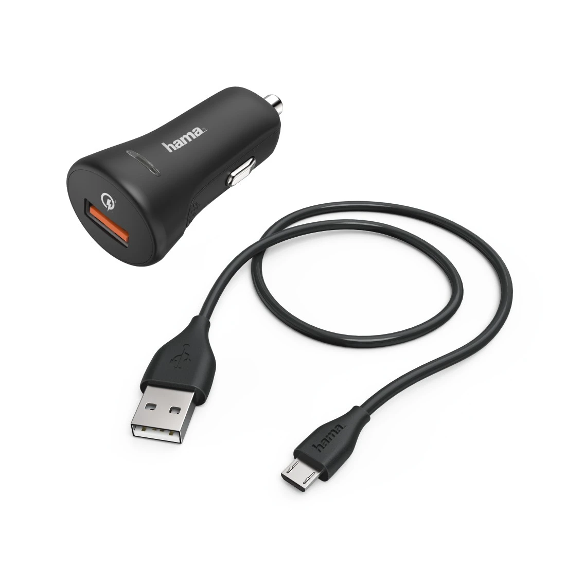 Besmettelijke ziekte Bourgeon Lenen Auto-opladerset, Micro USB, 3A, oplader QC3.0 + Micro-USB-Kabel, 1,5m,zwart  | Hama