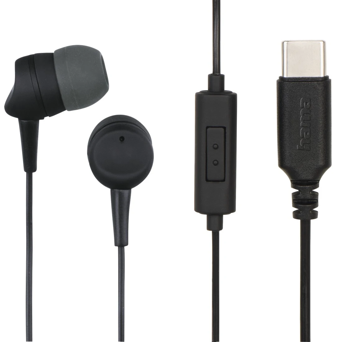 Oordopjes "Sea", in-ear, microfoon, kabel-knikbescherming, USB-C, zwart |  Hama