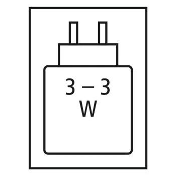 Required high performance power supply: 3.0 W / Required minimum power supply: 3.0 W / USB PD: Nee 