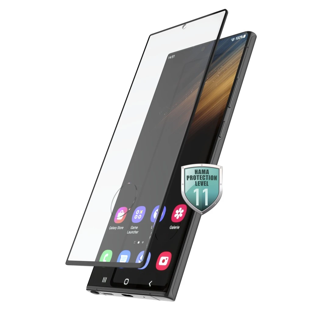 3D-full-screen-beschermglas voor Samsung Galaxy S22 Ultra (5G), zwart | Hama