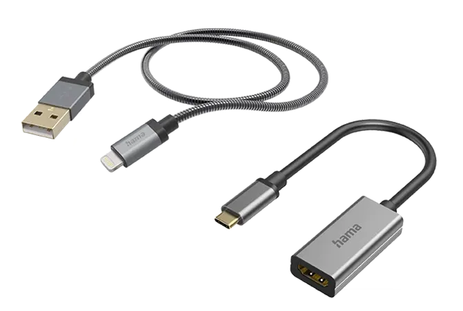 Kabels en adapters voor mobiele telefoons van Hama.