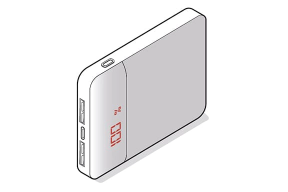 LED-display in de behuizing van een powerbank